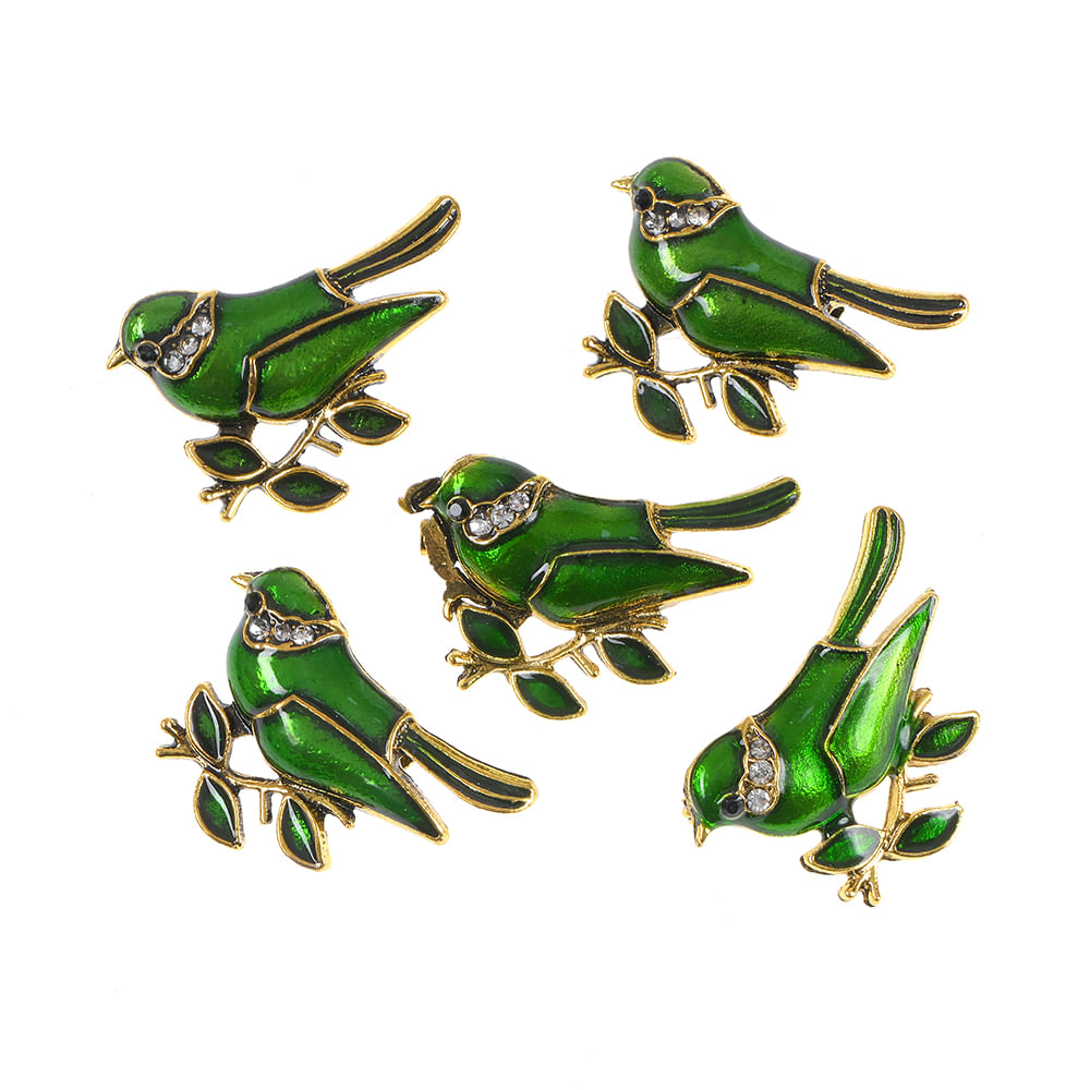 Set 5 brose martisor pasare verde