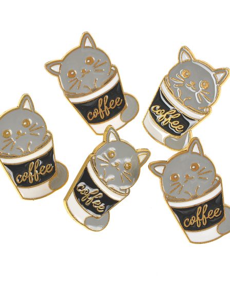 Set 5 brose martisor pisica gri