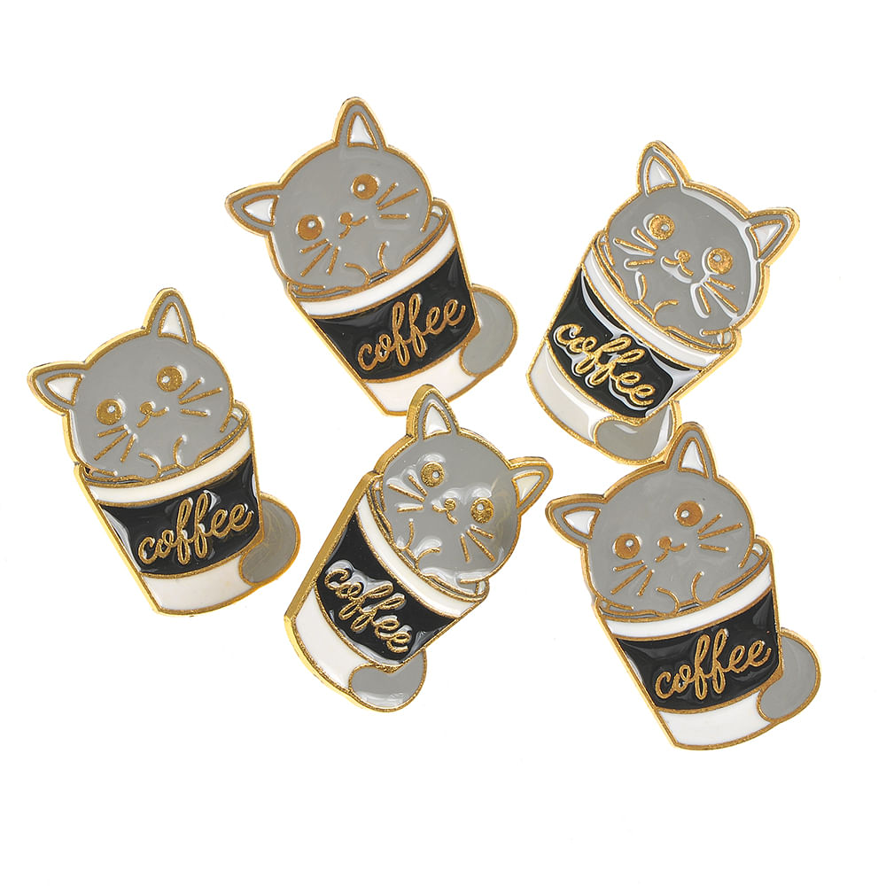 Set 5 brose martisor pisica gri