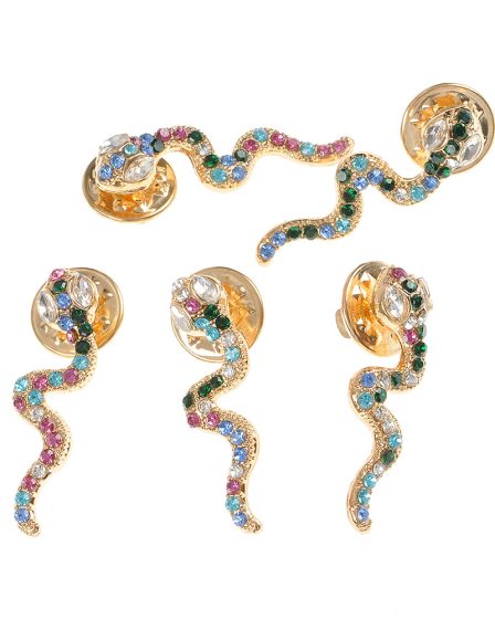 Set 5 brose martisor sarpe cu pietre multicolore