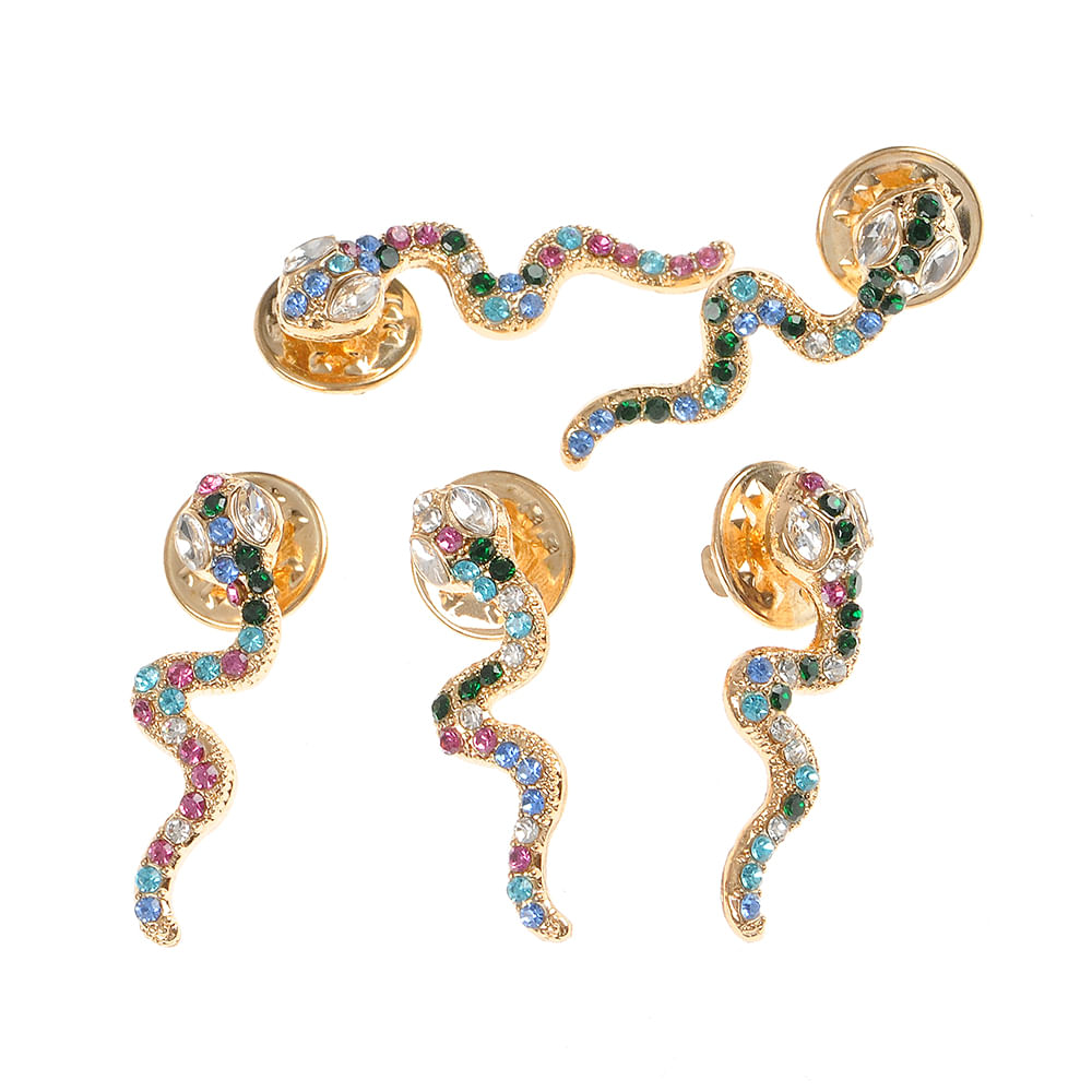 Set 5 brose martisor sarpe cu pietre multicolore