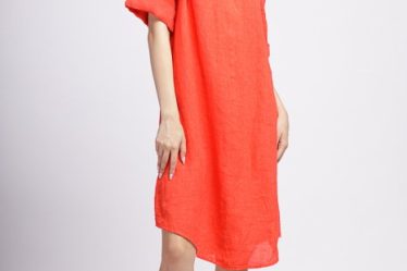 Rochie asimetrica din in corai