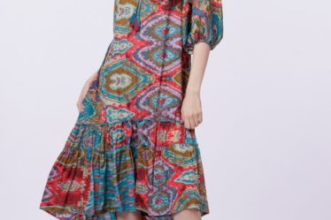 Rochie asimetrica din matase indiana