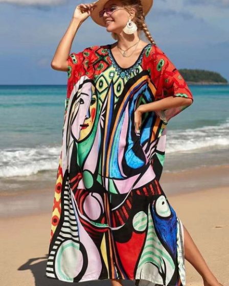 Rochie boema de plaja lunga oversize
