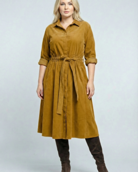 Rochie camasa din catifea reiata