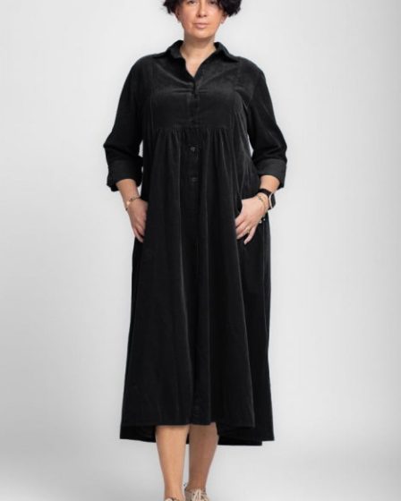 Rochie camasa din catifea reiata