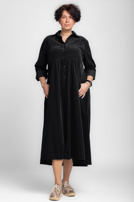 Rochie camasa din catifea reiata