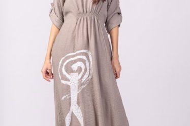 Rochie din vascoza bej