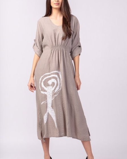 Rochie din vascoza bej