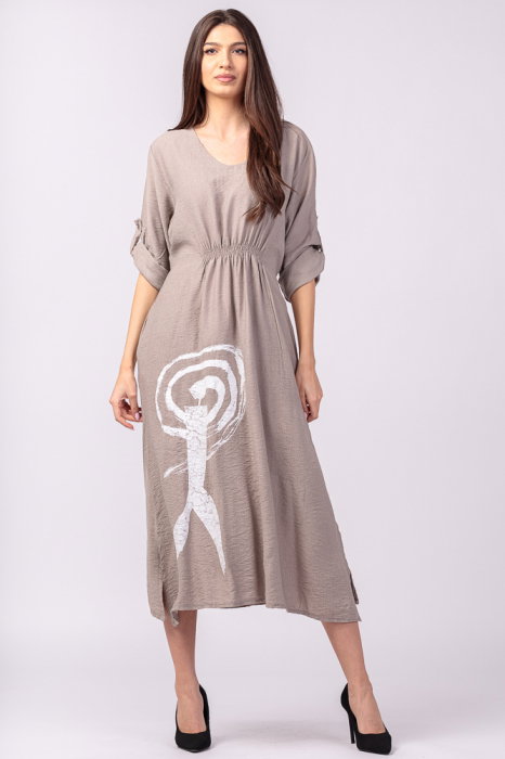 Rochie din vascoza bej