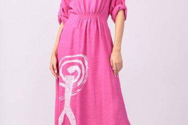 Rochie din vascoza fucsia