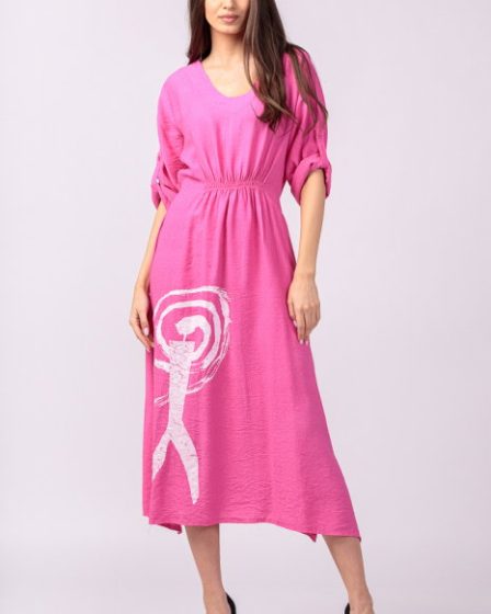 Rochie din vascoza fucsia