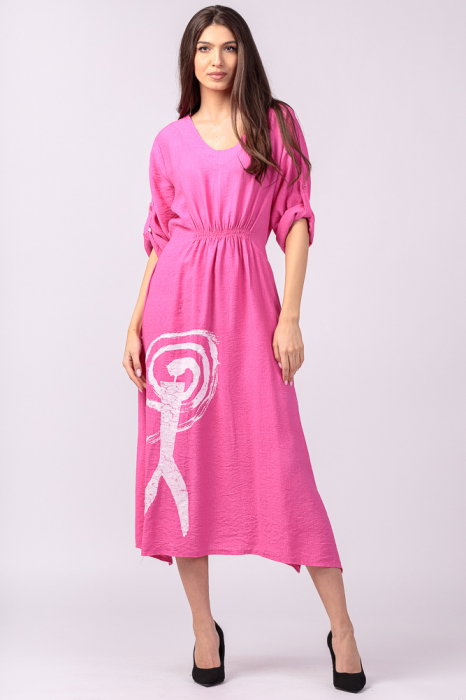 Rochie din vascoza fucsia