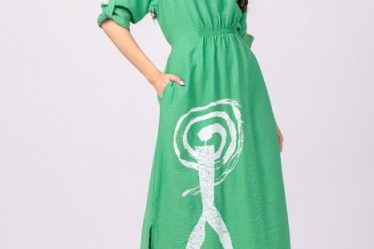 Rochie din vascoza verde