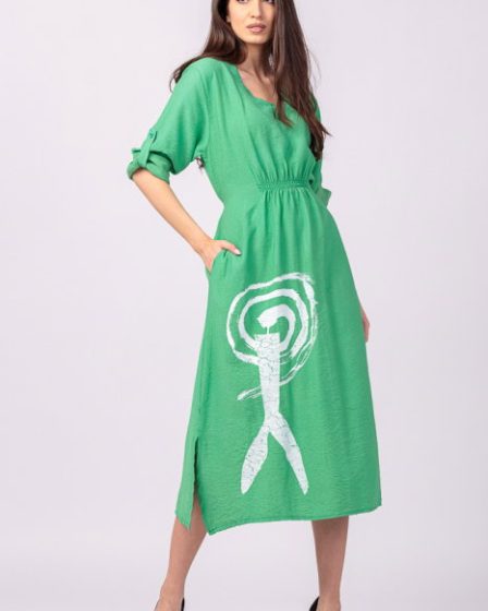Rochie din vascoza verde