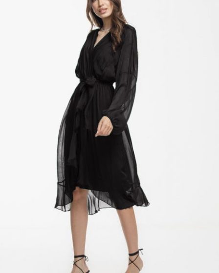 Rochie eleganta din matase si vascoza