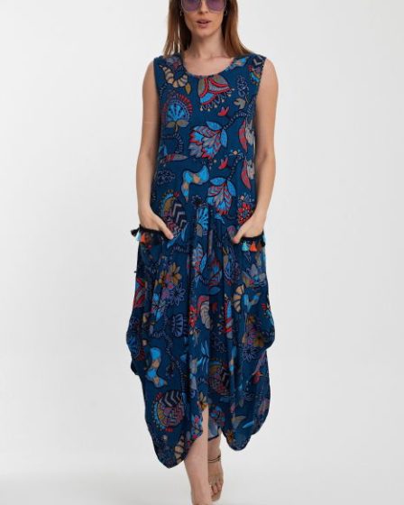 Rochie fara maneci albastra