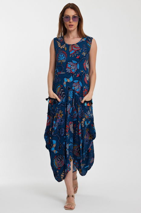 Rochie fara maneci albastra