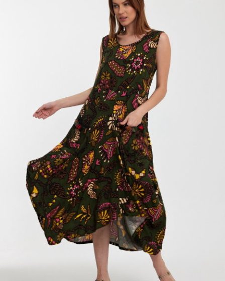 Rochie fara maneci kaki