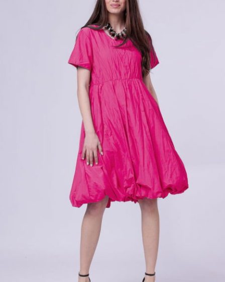 Rochie gogosar din vascoza creponata