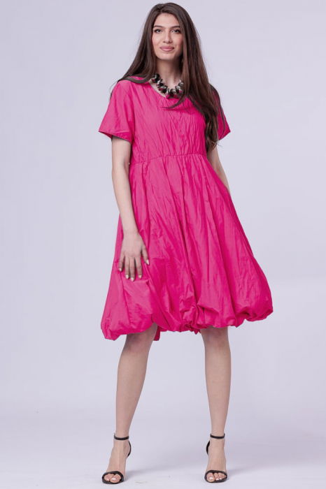 Rochie gogosar din vascoza creponata