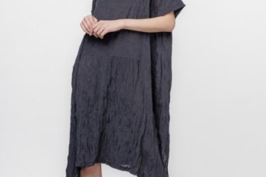 Rochie gri A-line in colturi