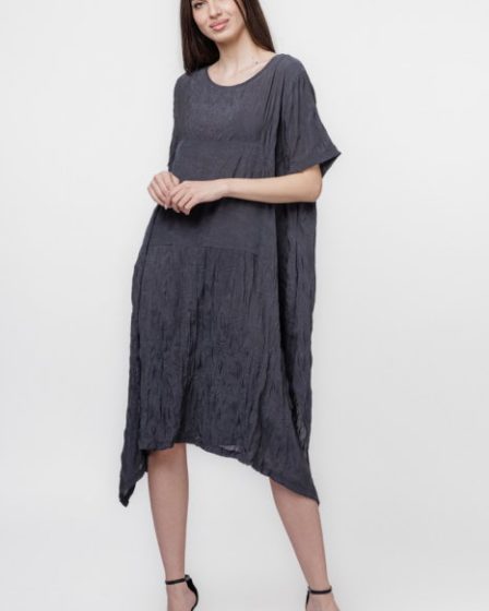 Rochie gri A-line in colturi