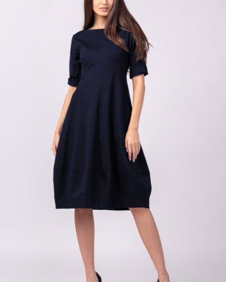 Rochie lalea cambrata din jerseu de bumbac