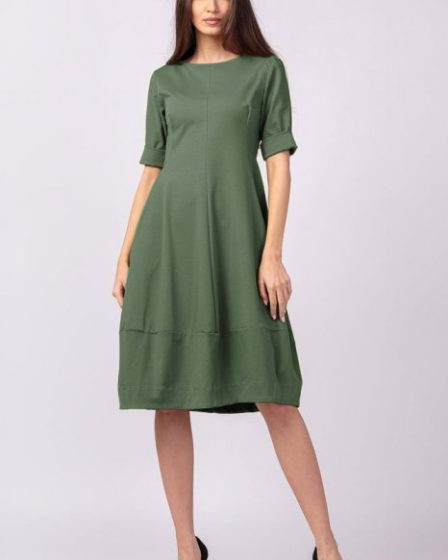 Rochie lalea cambrata din jerseu punto milano