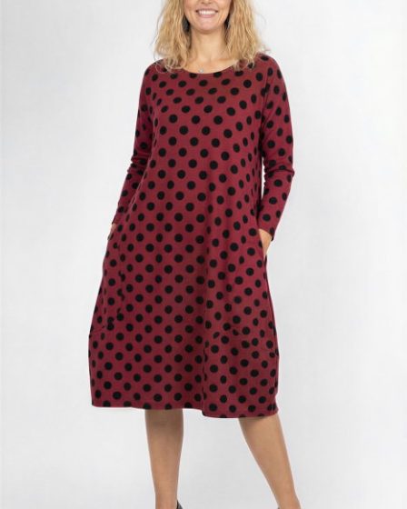 Rochie lalea cu buline embosate si catifelate