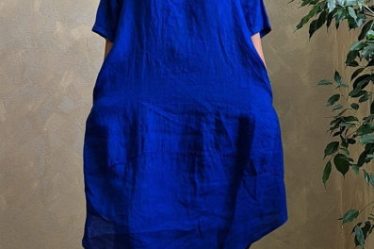 Rochie lejera de vara din in cu croi lalea oversized