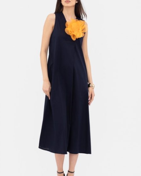 Rochie lunga A-line cu decolteu in V