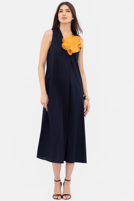Rochie lunga A-line cu decolteu in V