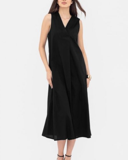Rochie lunga A-line cu decolteu in V