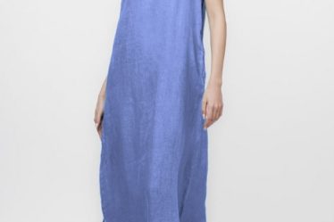 Rochie lunga A-line din in