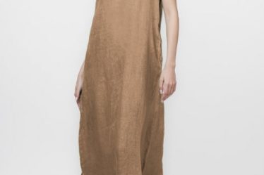 Rochie lunga A-line din in