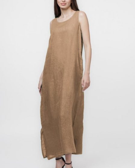 Rochie lunga A-line din in