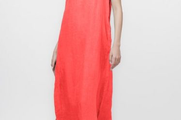 Rochie lunga A-line din in