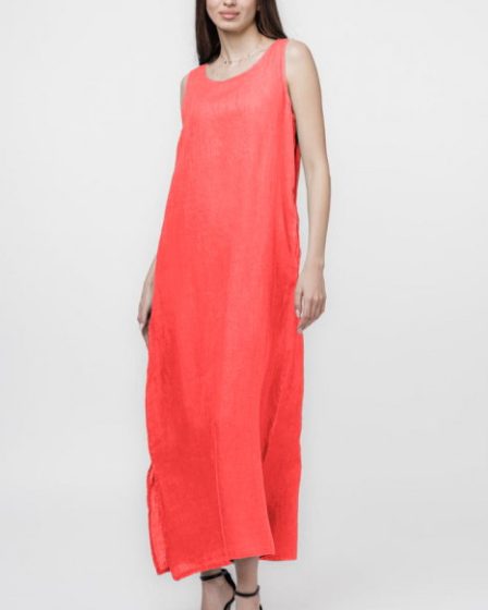 Rochie lunga A-line din in