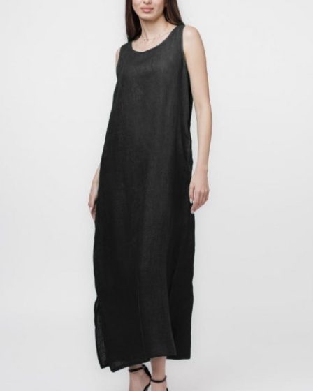 Rochie lunga A-line din in