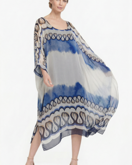 Rochie lunga dama din matase vaporoasa