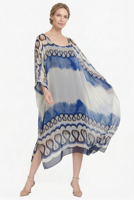 Rochie lunga dama din matase vaporoasa