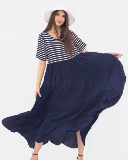 Rochie lunga din doua materiale