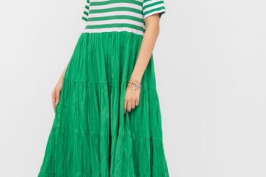 Rochie lunga din doua materiale