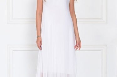 Rochie lunga din matase cu croi fluid si bretele fine