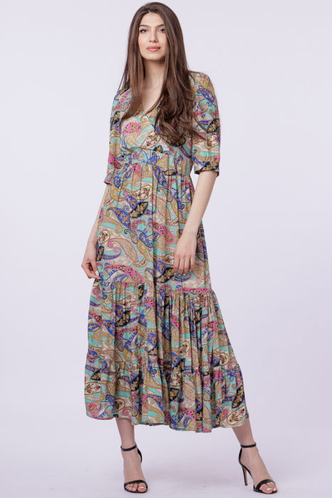Rochie lunga din matase indiana