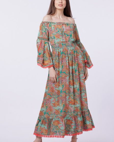 Rochie lunga din matase indiana