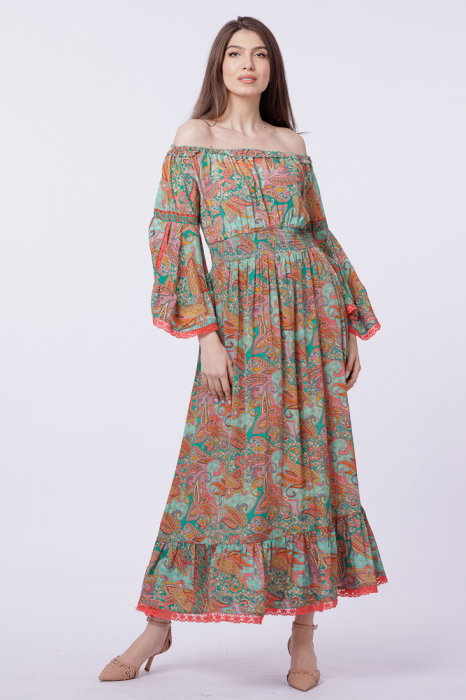 Rochie lunga din matase indiana