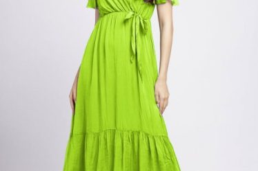 Rochie lunga din matase si vascoza
