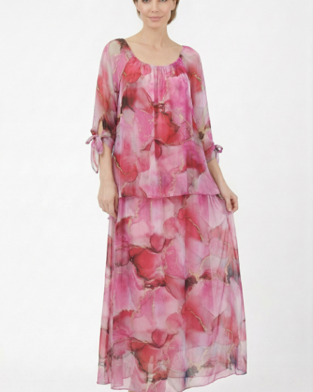 Rochie lunga din matase vaporoasa